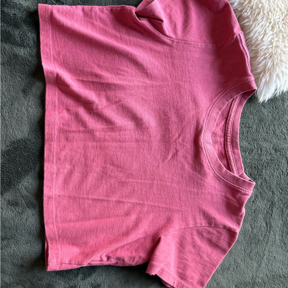Urban Outfitters Pink Boxy Crop T-Shirt